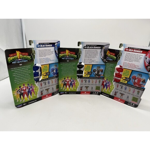 3 Mighty Morphin Power Rangers Re-Ignition Red Blue Black Action Figures 6" - Picture 2 of 16